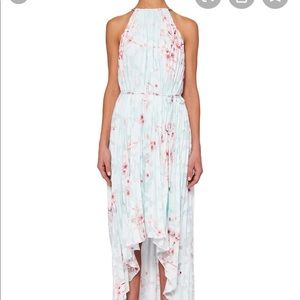 Ted Baker floral high/low pleated dress NWT
